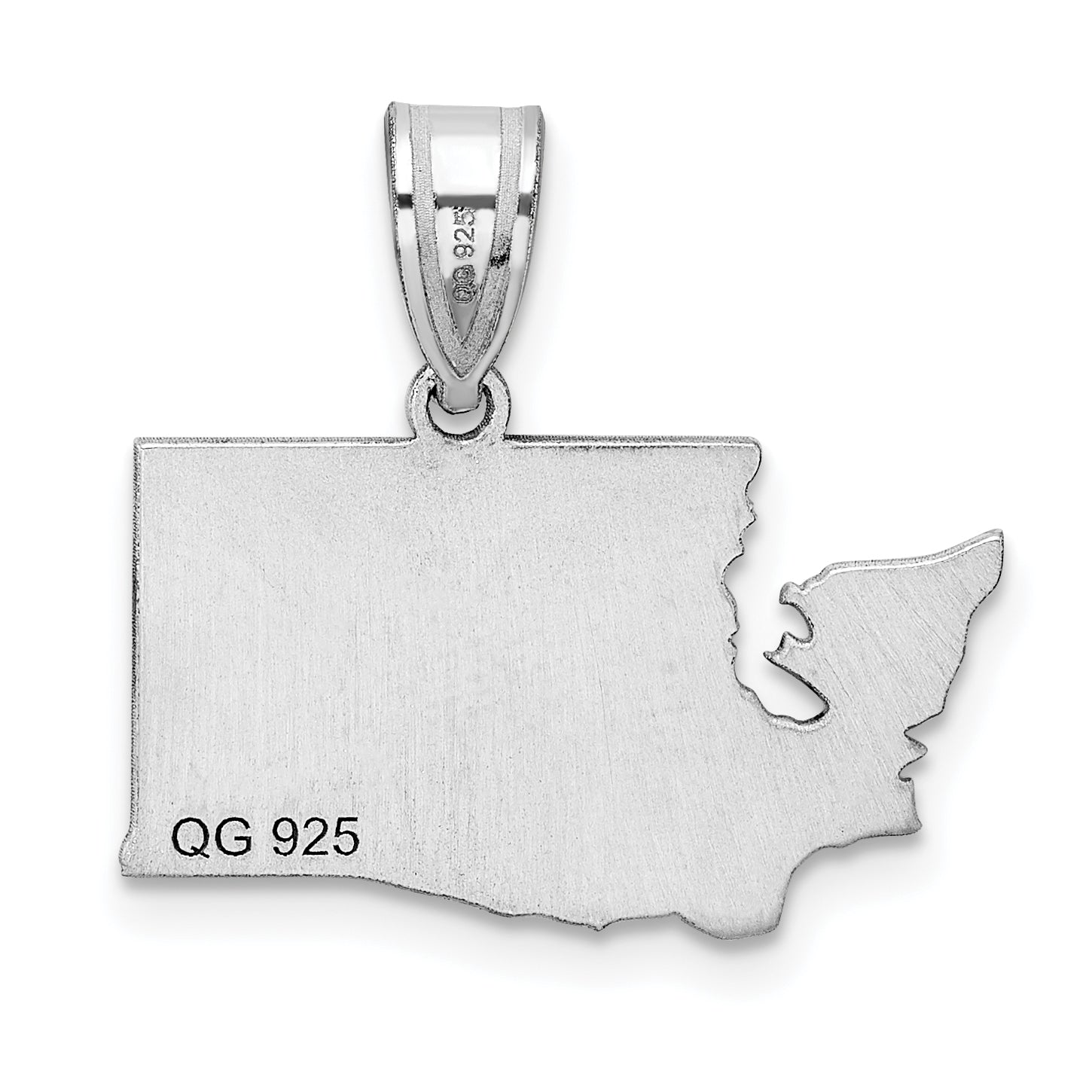 14K White Gold 14Kw Washington State Pendant