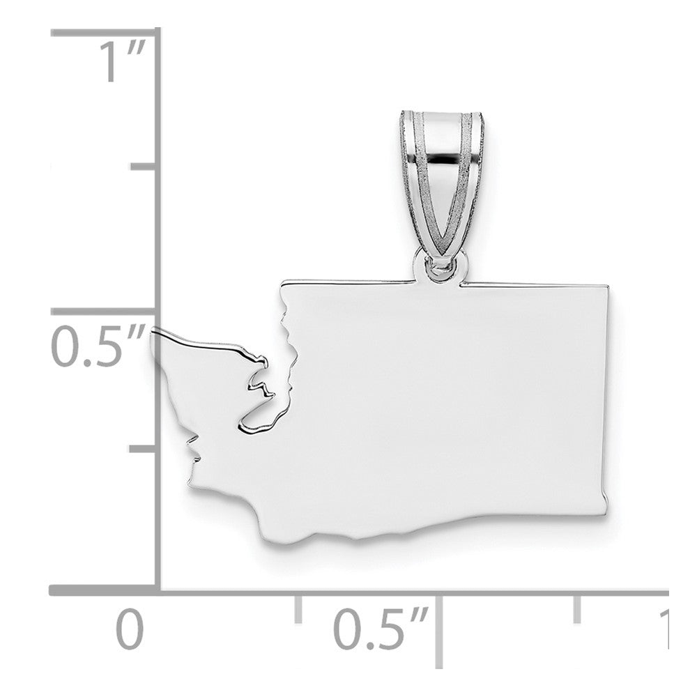 14K White Gold 14Kw Washington State Pendant