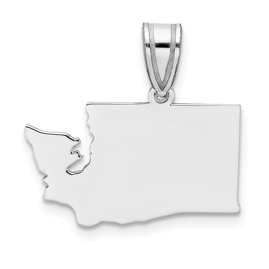14K White Gold 14Kw Washington State Pendant