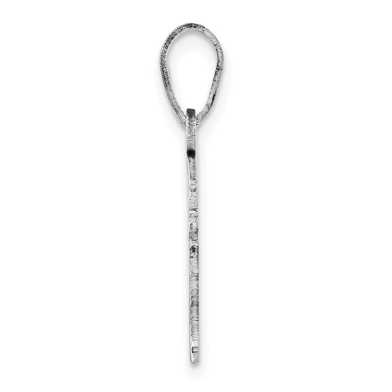 Sterling Silver Silver/Rhodium Plated Wisconsin State Pendant