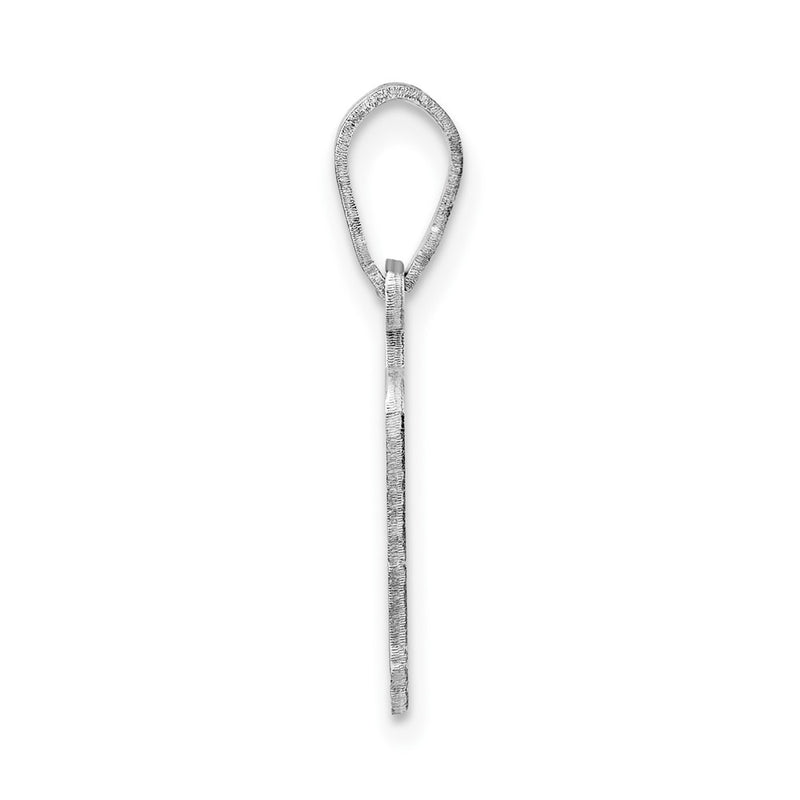 Sterling Silver Silver/Rhodium Plated West Virginia State Pendant
