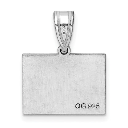 Sterling Silver Silver/Rhodium Plated Wyoming State Pendant
