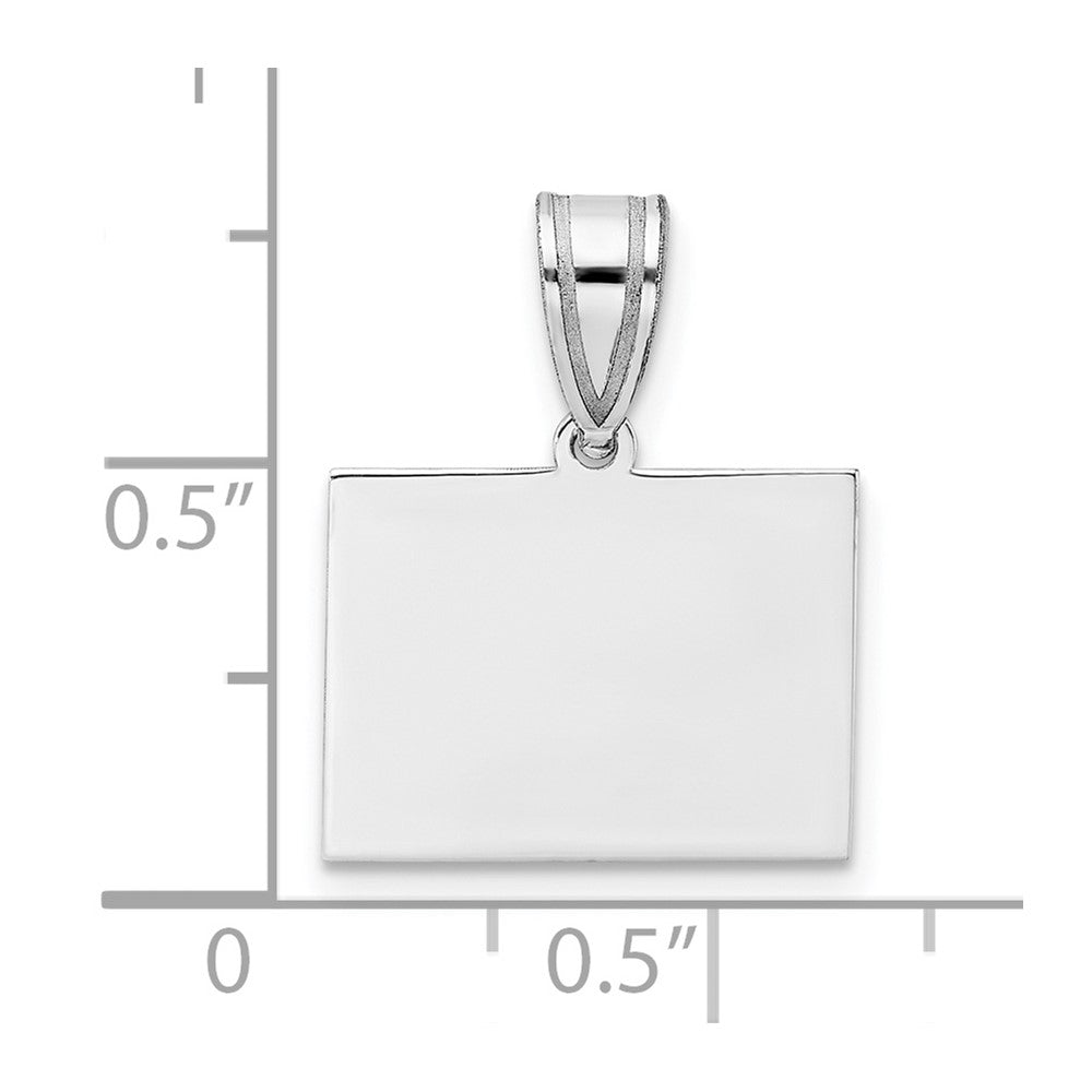 Sterling Silver Silver/Rhodium Plated Wyoming State Pendant