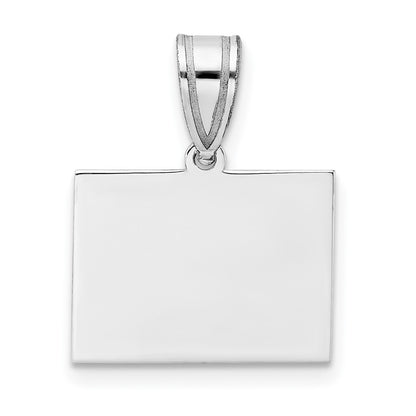 Sterling Silver Silver/Rhodium Plated Wyoming State Pendant