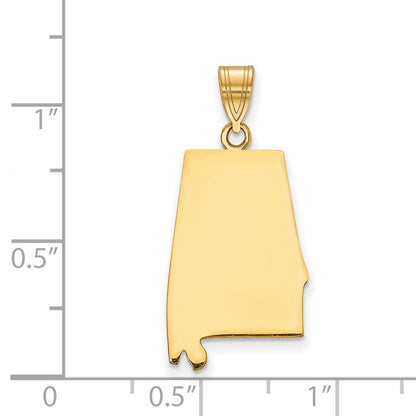 Gold Plated Sterling Silver/Gold Alabama State Pendant