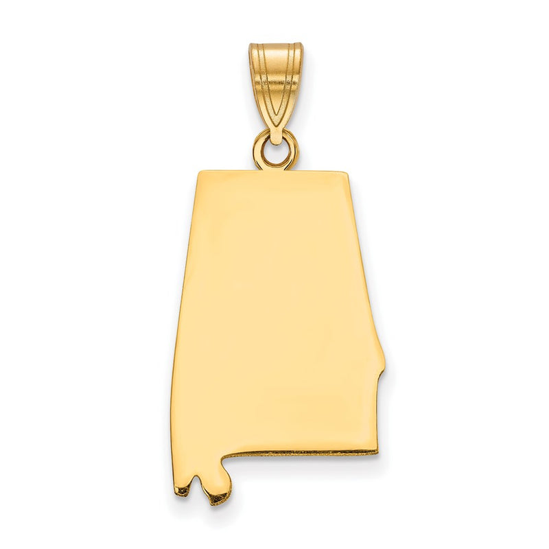 Gold Plated Sterling Silver/Gold Alabama State Pendant