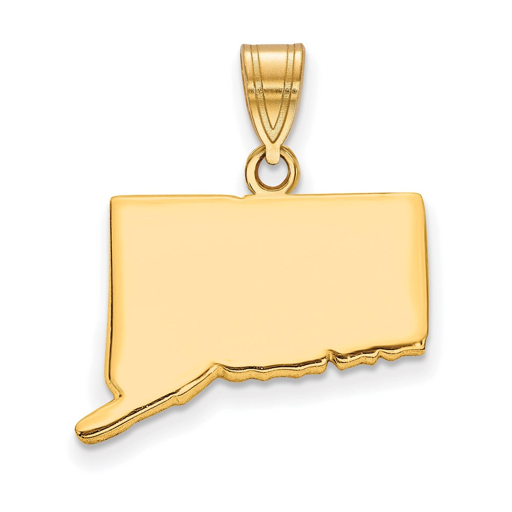 Gold Plated Sterling Silver/Gold Connecticut State Pendant