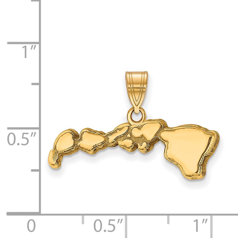 Gold Plated Sterling Silver/Gold Hawaii State Pendant