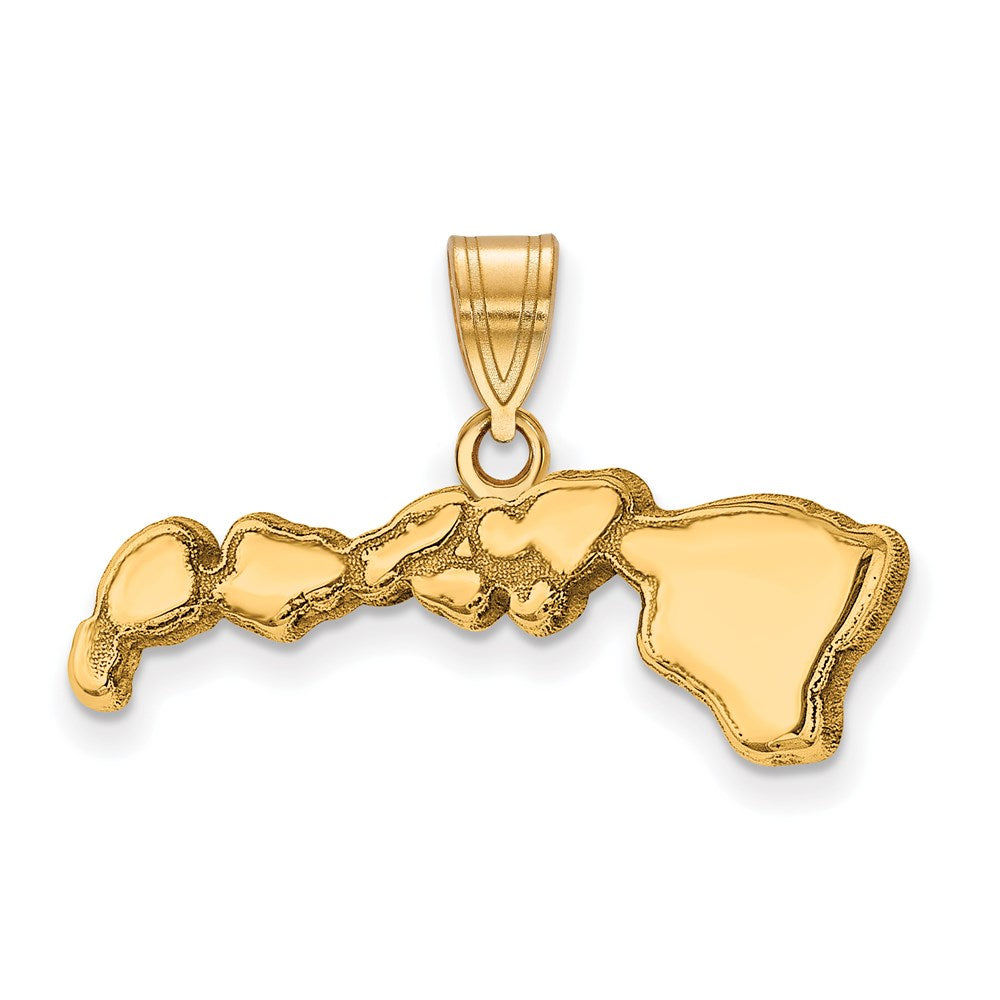 Gold Plated Sterling Silver/Gold Hawaii State Pendant