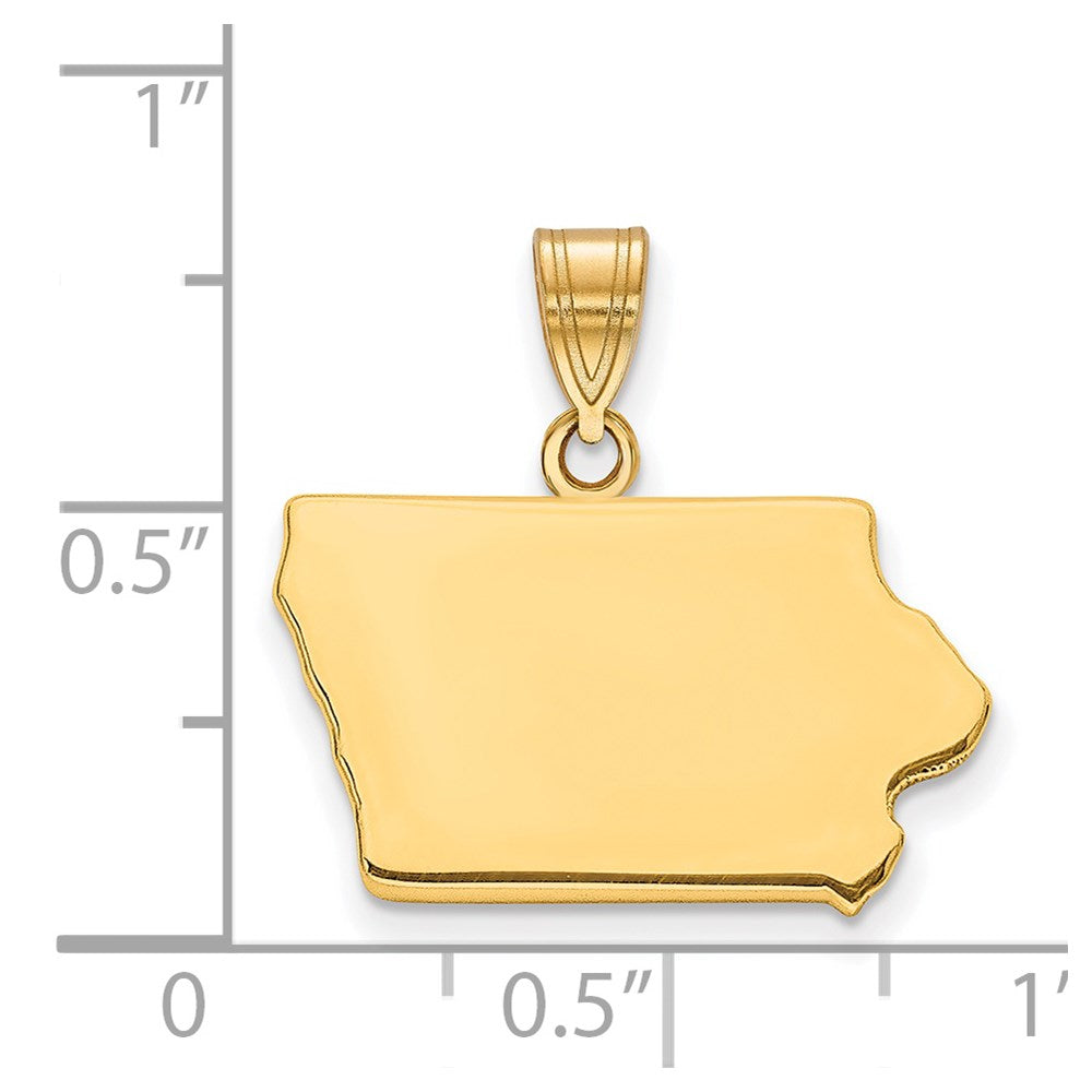 Gold Plated Sterling Silver/Gold Iowa State Pendant