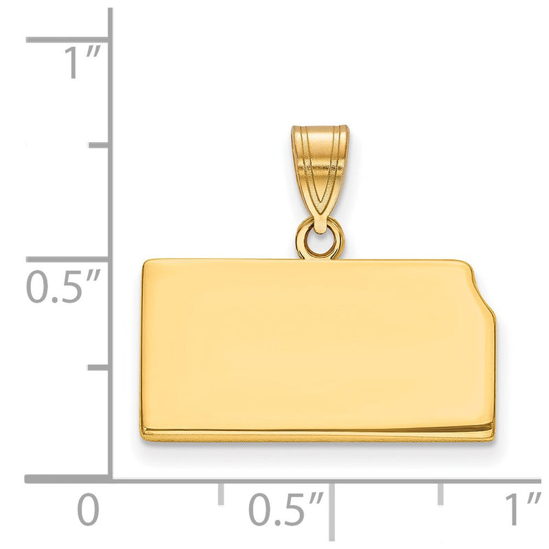 Gold Plated Sterling Silver/Gold Kansas State Pendant
