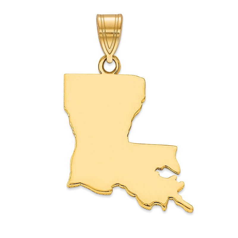 Gold Plated Sterling Silver/Gold Louisiana State Pendant
