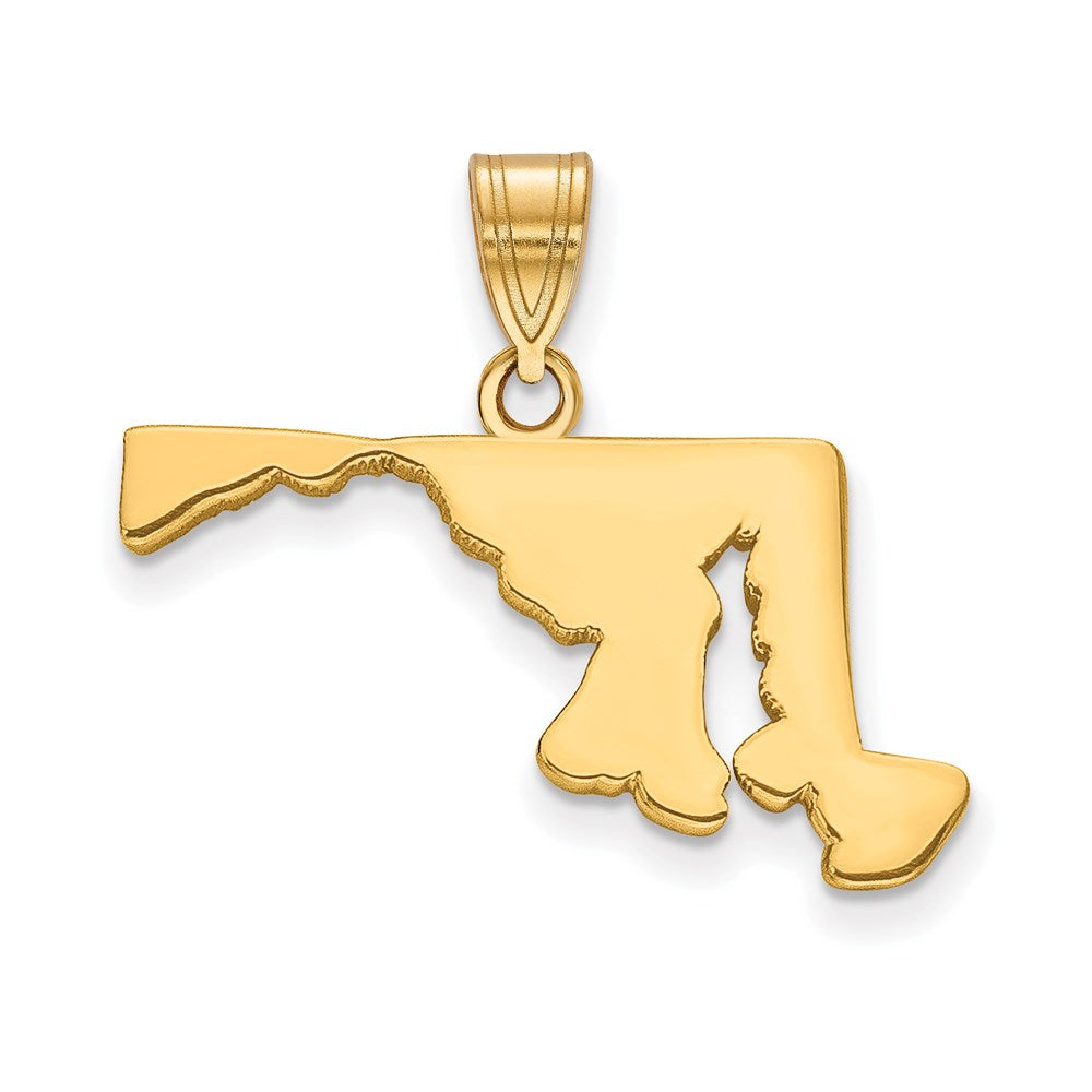 Gold Plated Sterling Silver/Gold Maryland State Pendant