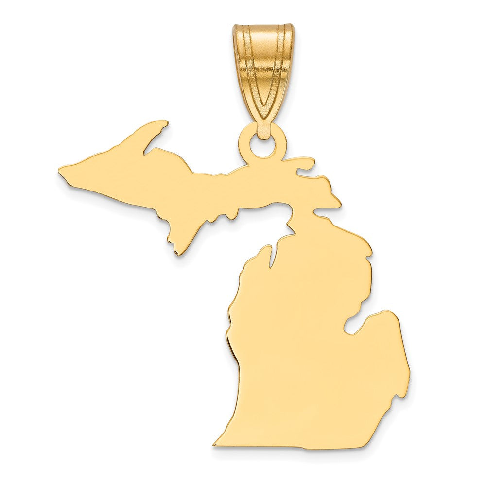 14k Yellow Gold 14KY Michigan State Pendant