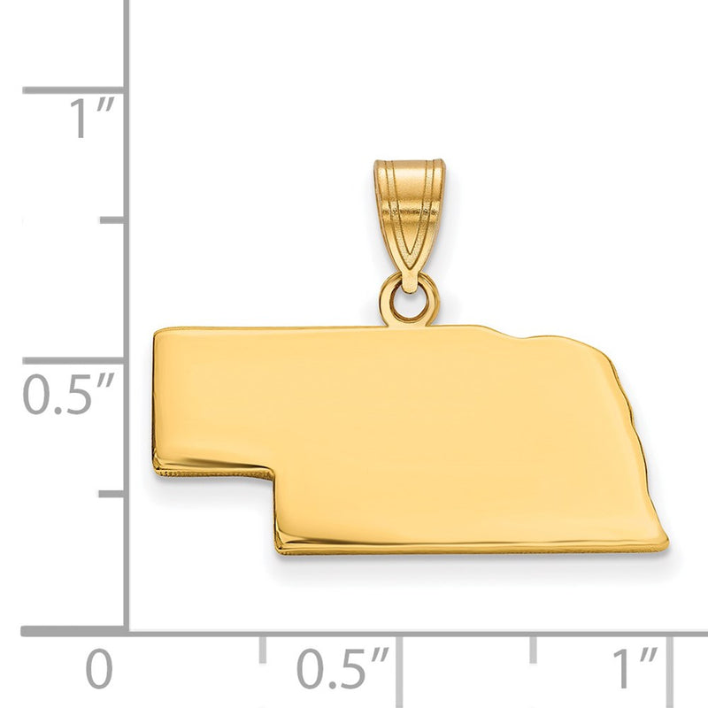 Gold Plated Sterling Silver/Gold Nebraska State Pendant