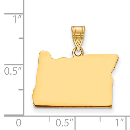 Gold Plated Sterling Silver/Gold Oregon State Pendant