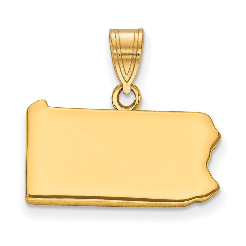 Gold Plated Sterling Silver/Gold Pennsylvania State Pendant