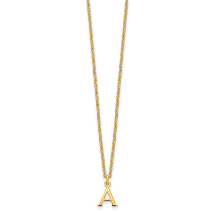 Gold Plated Sterling Silver Cutout Letter A Initial Necklace