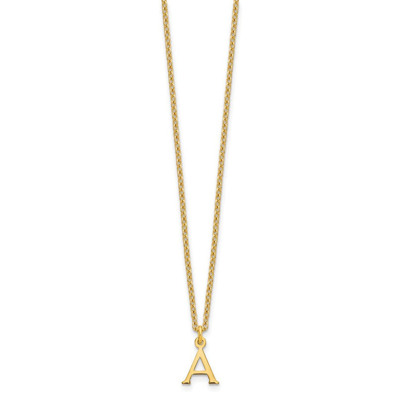 Gold Plated Sterling Silver Cutout Letter A Initial Necklace