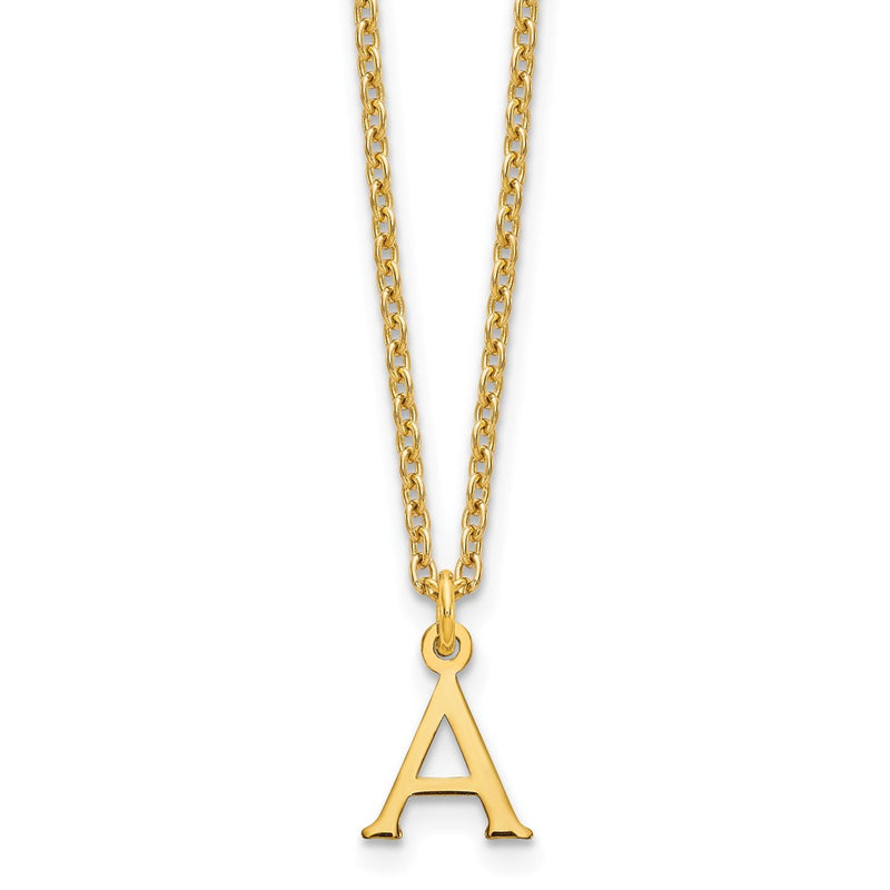 Gold Plated Sterling Silver Cutout Letter A Initial Necklace