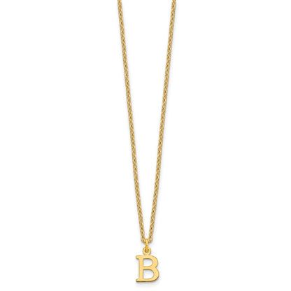 Gold Plated Sterling Silver Cutout Letter B Initial Necklace