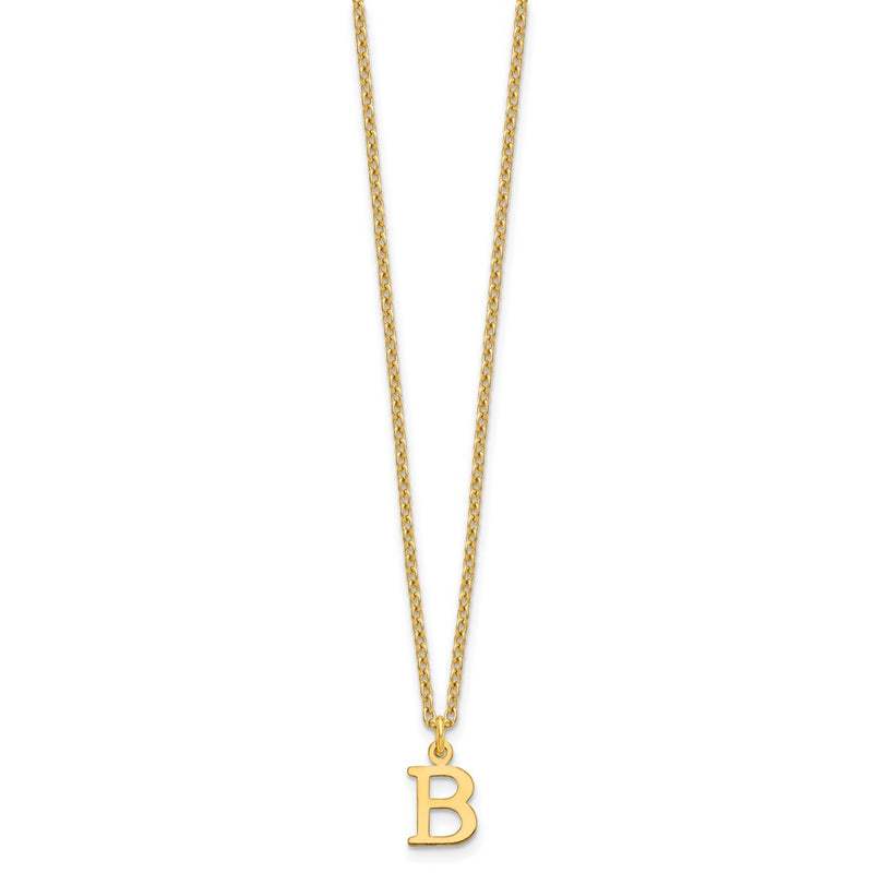 Gold Plated Sterling Silver Cutout Letter B Initial Necklace