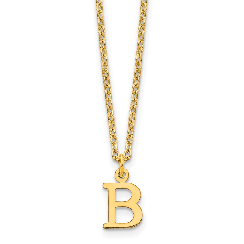 Gold Plated Sterling Silver Cutout Letter B Initial Necklace