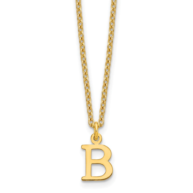 Gold Plated Sterling Silver Cutout Letter B Initial Necklace