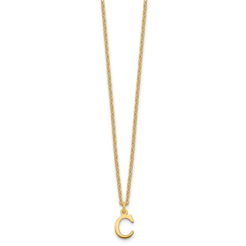Gold Plated Sterling Silver Cutout Letter C Initial Necklace