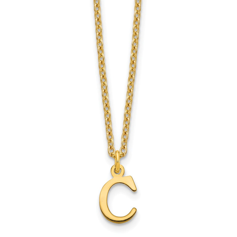 Gold Plated Sterling Silver Cutout Letter C Initial Necklace