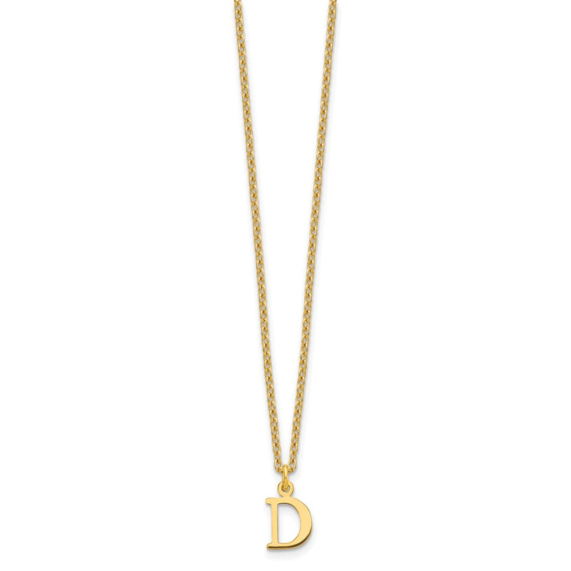 Gold Plated Sterling Silver Cutout Letter D Initial Necklace