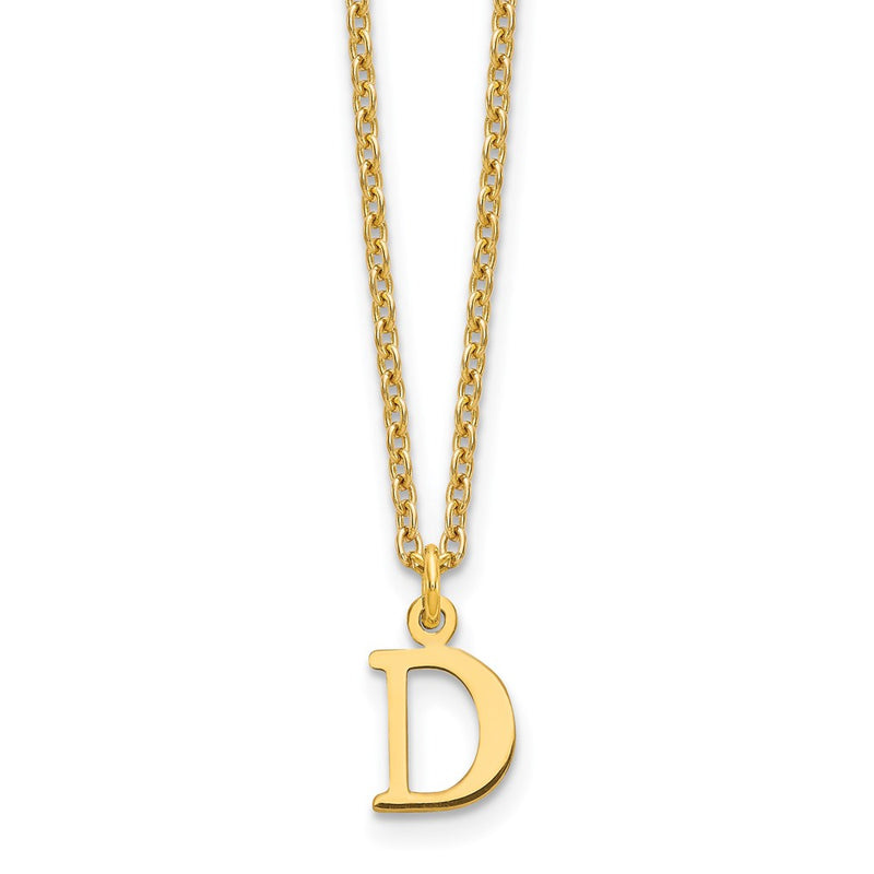 Gold Plated Sterling Silver Cutout Letter D Initial Necklace