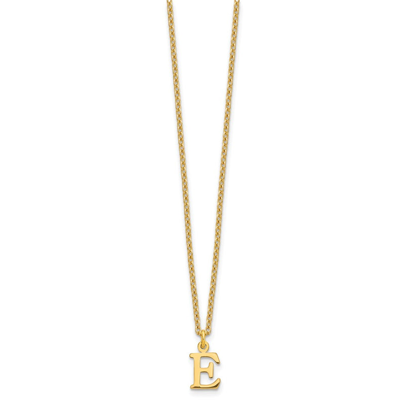 Gold Plated Sterling Silver Cutout Letter E Initial Necklace