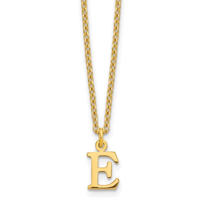 Gold Plated Sterling Silver Cutout Letter E Initial Necklace