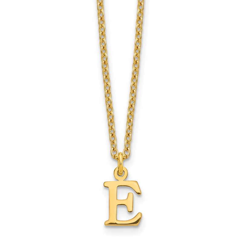 Gold Plated Sterling Silver Cutout Letter E Initial Necklace