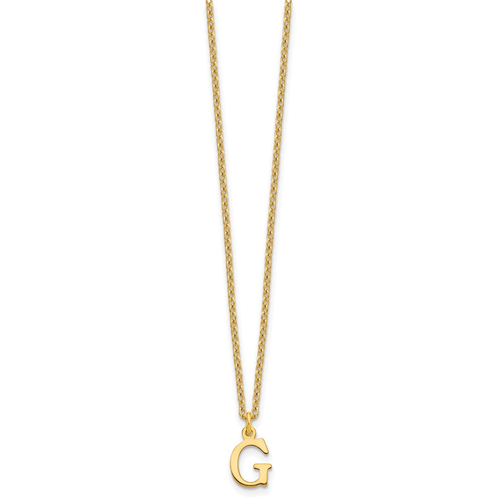 Gold Plated Sterling Silver Cutout Letter G Initial Necklace