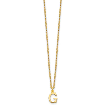 Gold Plated Sterling Silver Cutout Letter G Initial Necklace