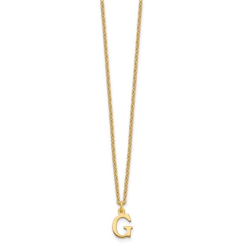 Gold Plated Sterling Silver Cutout Letter G Initial Necklace