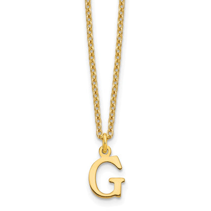 Gold Plated Sterling Silver Cutout Letter G Initial Necklace