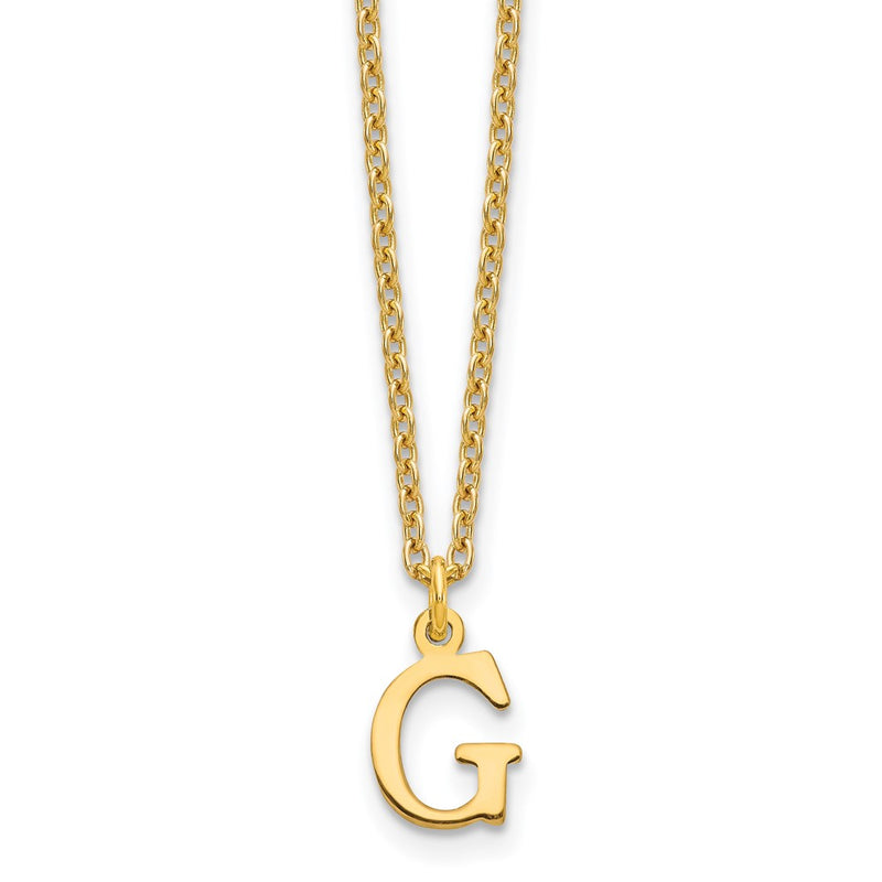 Gold Plated Sterling Silver Cutout Letter G Initial Necklace
