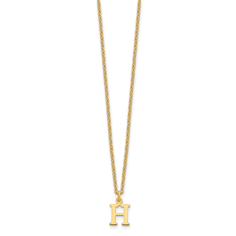 Gold Plated Sterling Silver Cutout Letter H Initial Necklace