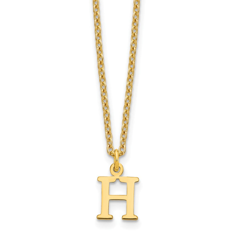 Gold Plated Sterling Silver Cutout Letter H Initial Necklace