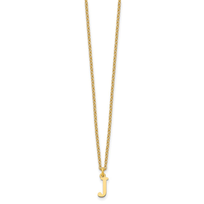 Gold Plated Sterling Silver Cutout Letter J Initial Necklace