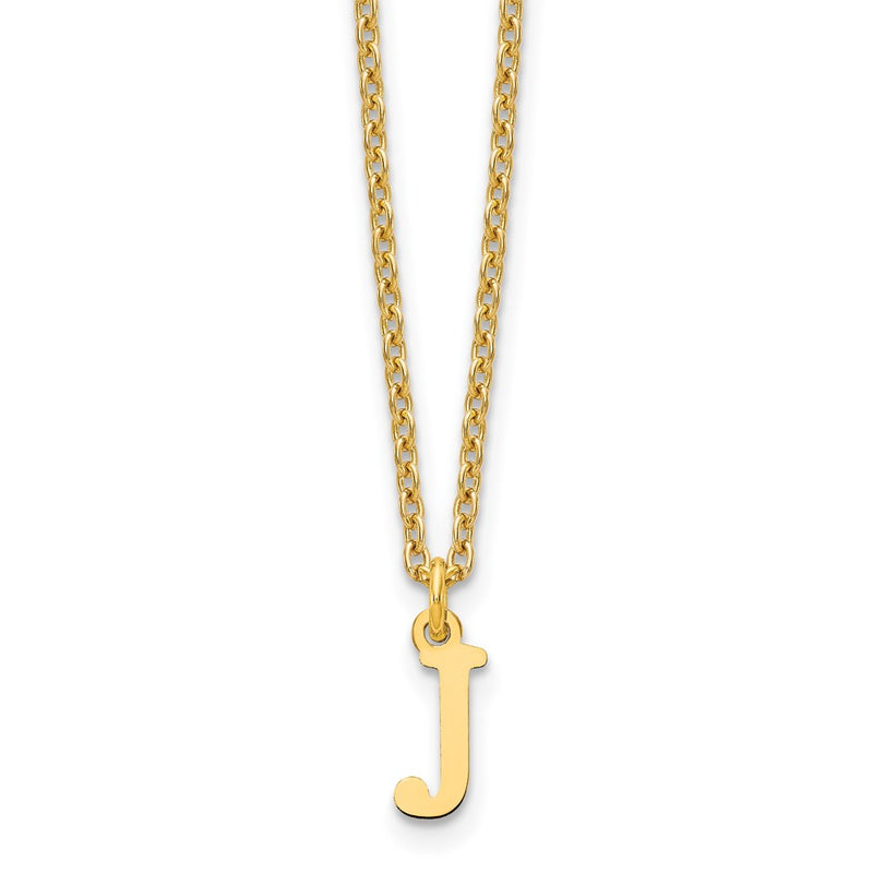 Gold Plated Sterling Silver Cutout Letter J Initial Necklace