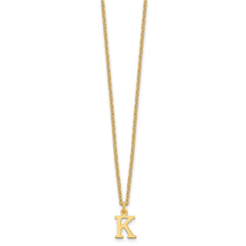 Gold Plated Sterling Silver Cutout Letter K Initial Necklace