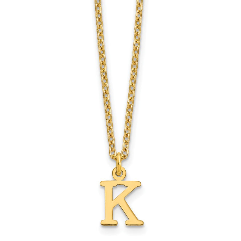Gold Plated Sterling Silver Cutout Letter K Initial Necklace