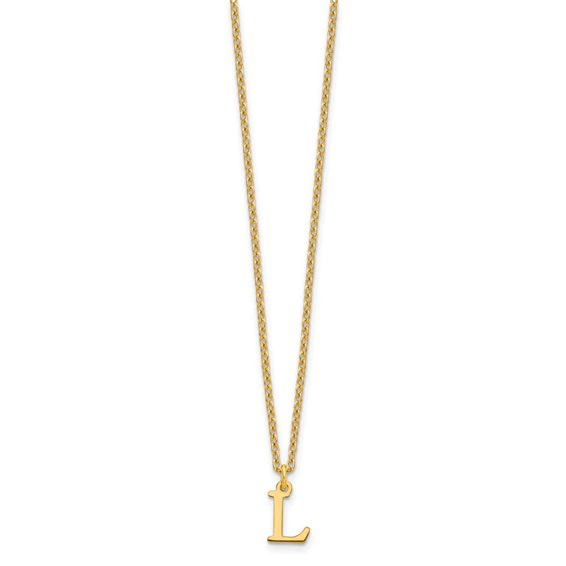 Gold Plated Sterling Silver Cutout Letter L Initial Necklace
