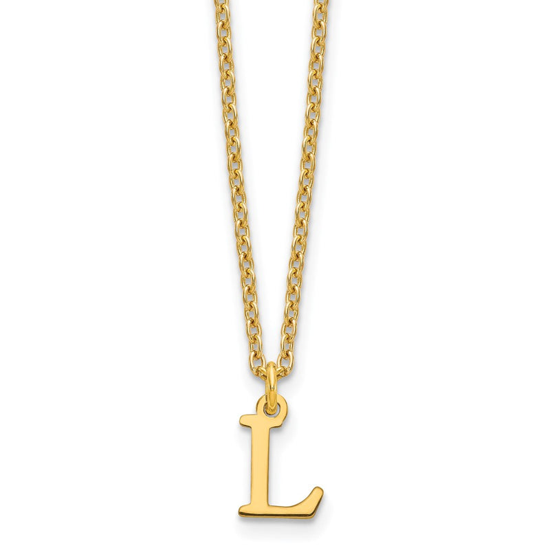 Gold Plated Sterling Silver Cutout Letter L Initial Necklace
