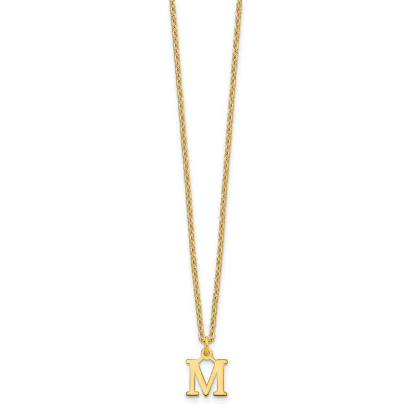 Gold Plated Sterling Silver Cutout Letter M Initial Necklace