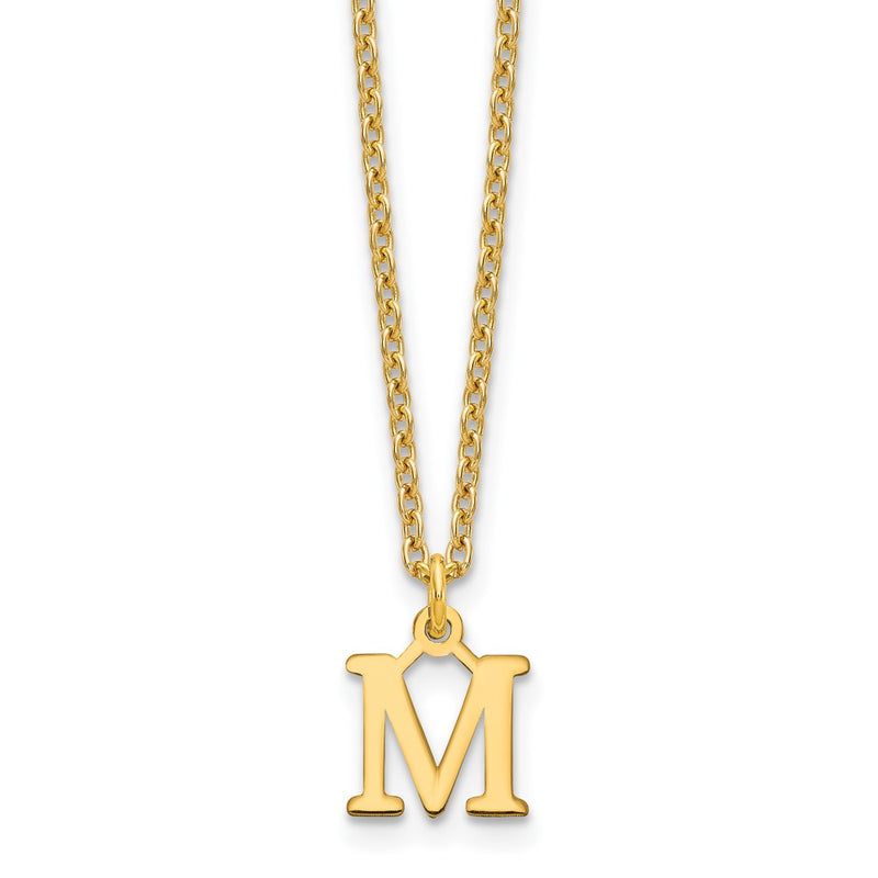 Gold Plated Sterling Silver Cutout Letter M Initial Necklace